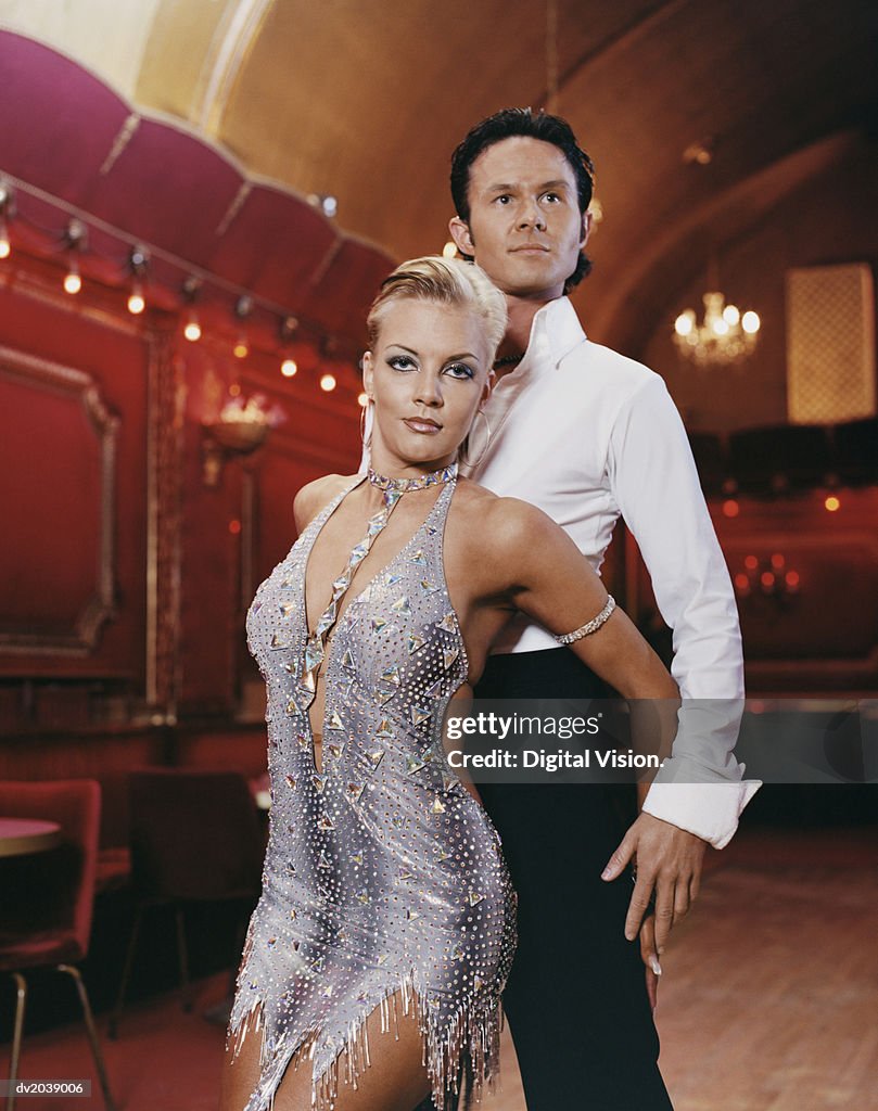 Ballroom Dancers Standing in a Melodramatic Pose