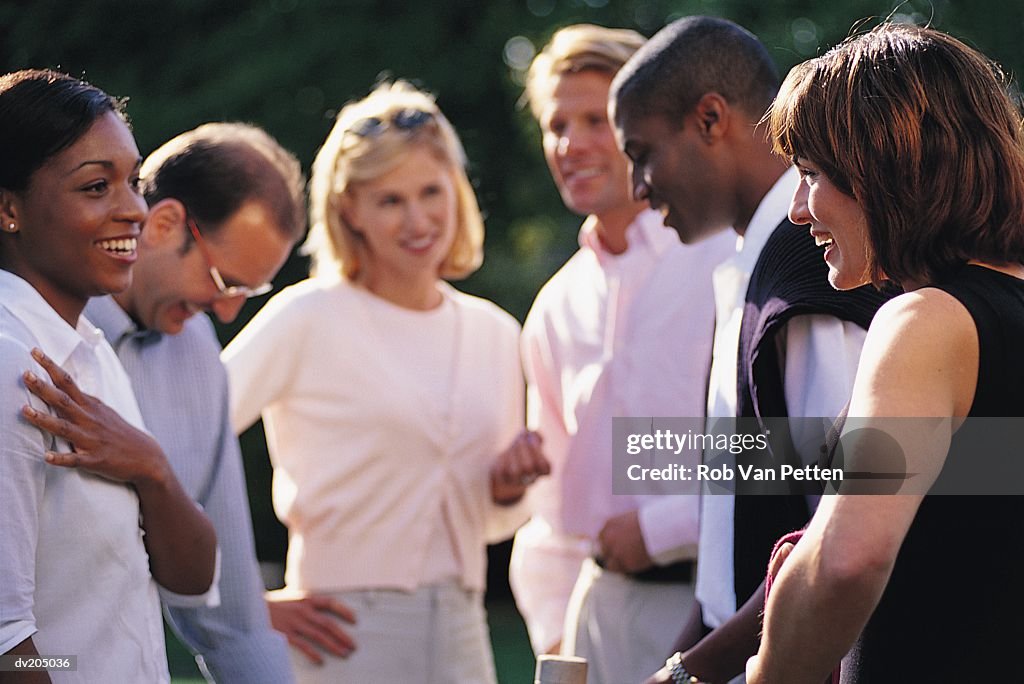 Group of friends having fun