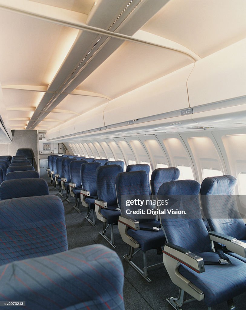 Empty Seats in a Plane Cabin