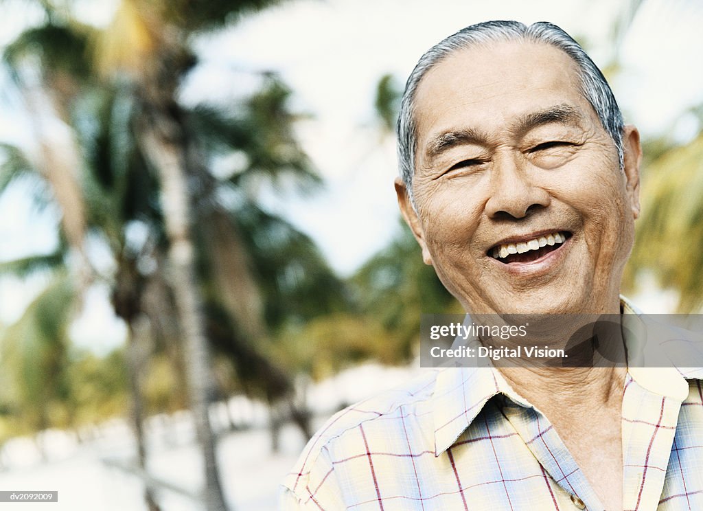 Outdoor Portrait of a Senior Man, Laughing