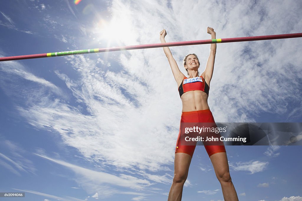 Athlete Celebrating After Doing the High Jump