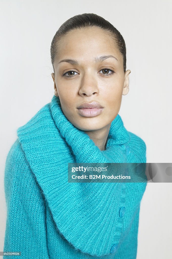 Portrait of a Businesswoman Wearing a Blue Top