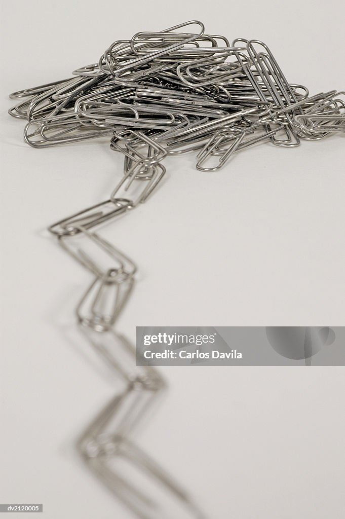 Linked Paper Clips in a Pile