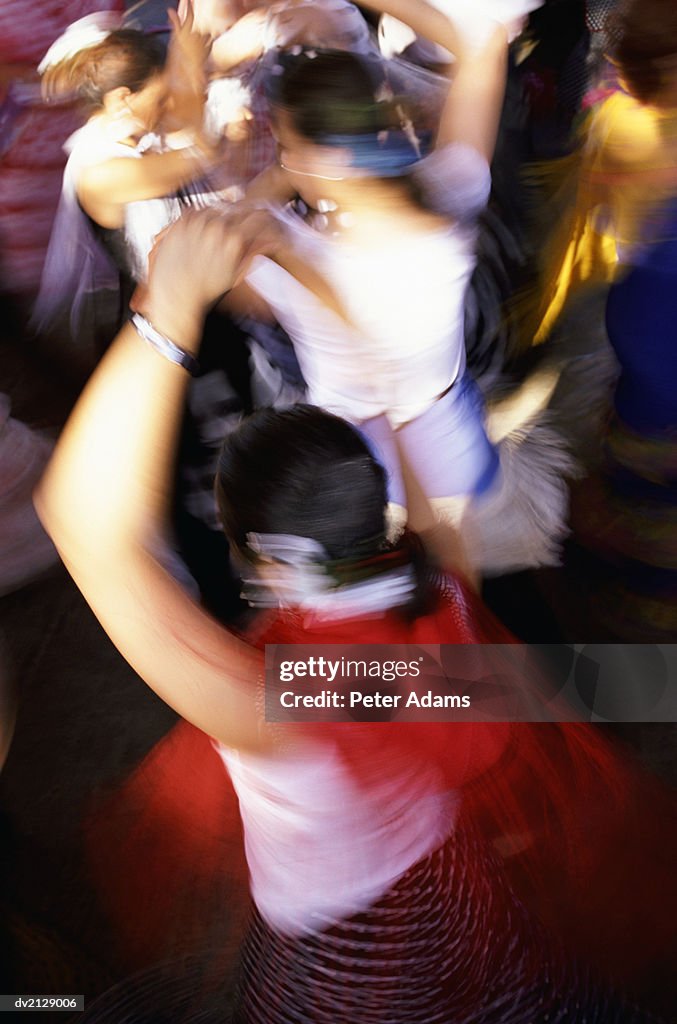 Female Flamenco Dancers, Blurred Motion