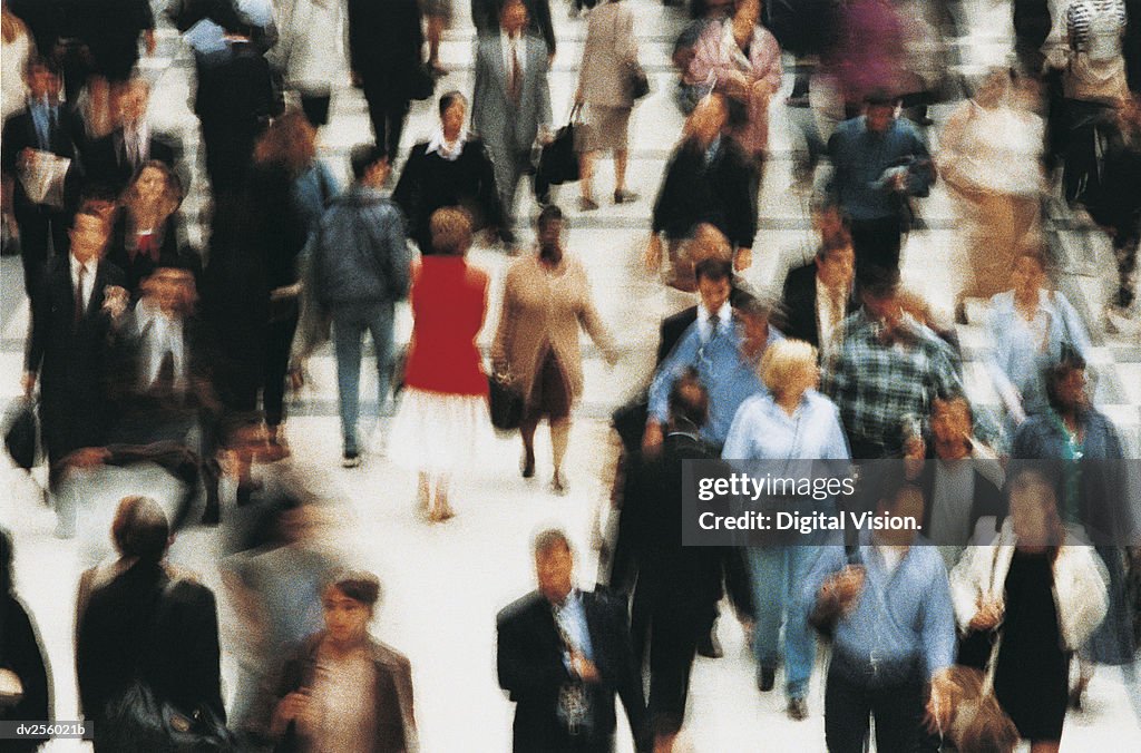 Grainy image of pedestrians