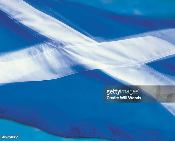 closeup of flag of scotland - st andrew's cross stock pictures, royalty-free photos & images