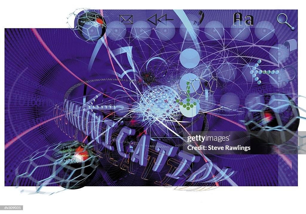 High Tech Communicator Futuristic Hightech Communication Montage High-Res Vector Graphic ...