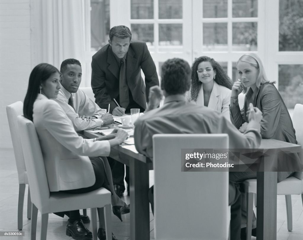 Professionals meeting at conference table
