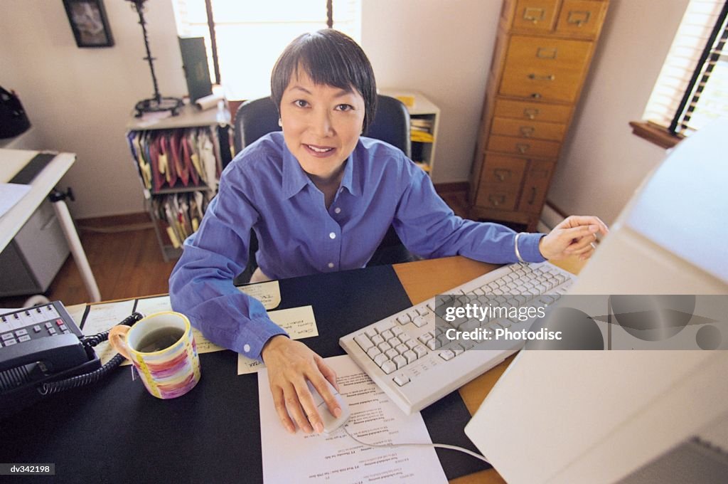 Woman working on computer