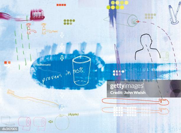 daily hygiene is best - dental composite stock illustrations