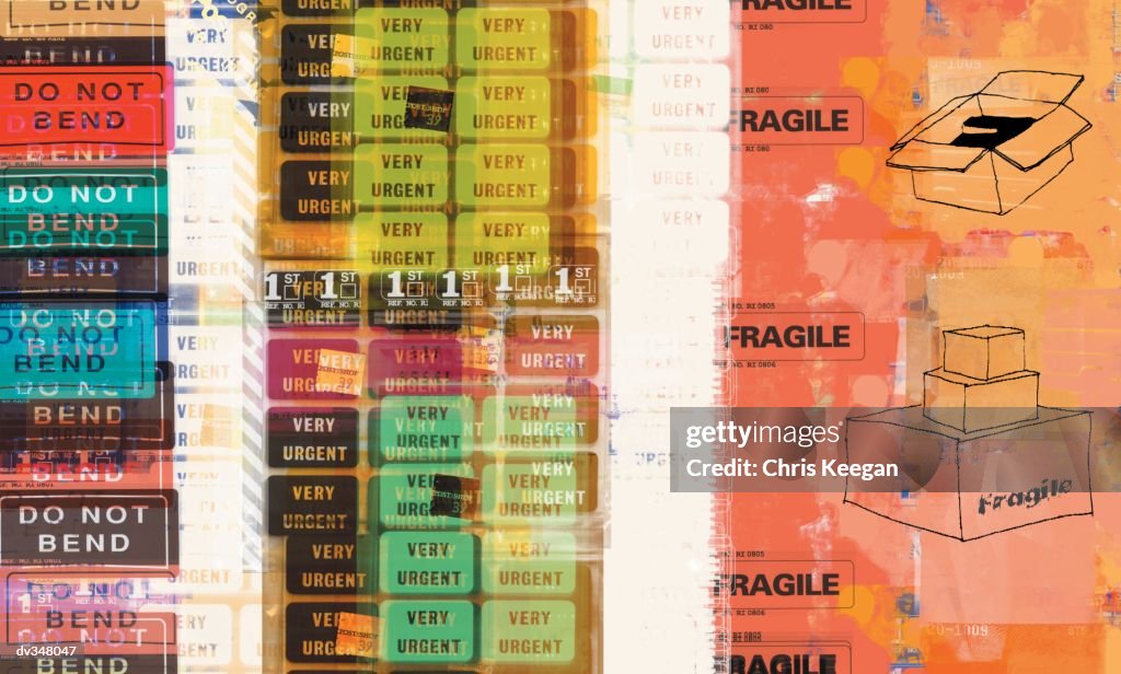 Superimposed images of packaging