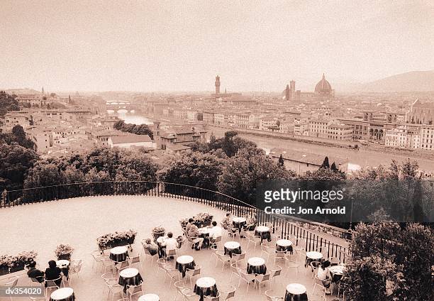 balcony overlooking florence, italy - jon stock pictures, royalty-free photos & images