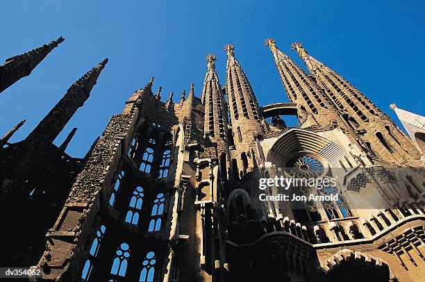 low angle view of familia sagrada - familia bildbanksfoton och bilder