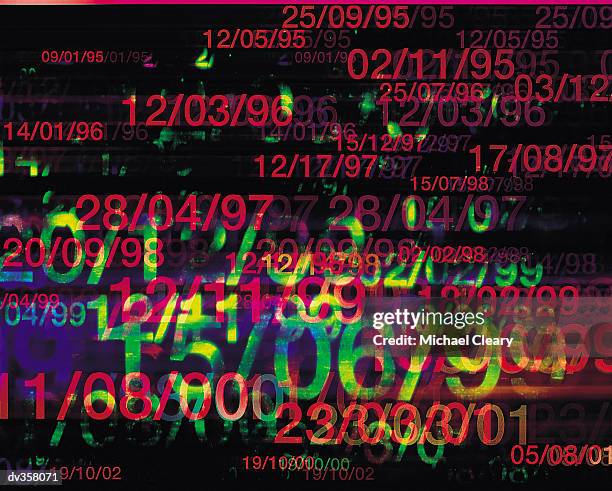 abstract with superimposed dates - 2000 stock illustrations