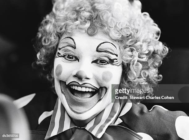 portrait of laughing clown - stewart stock-fotos und bilder