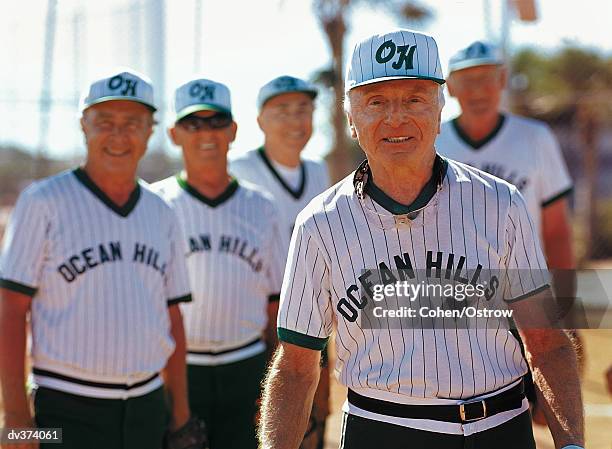 retiree baseball team - amateur baseball stock pictures, royalty-free photos & images