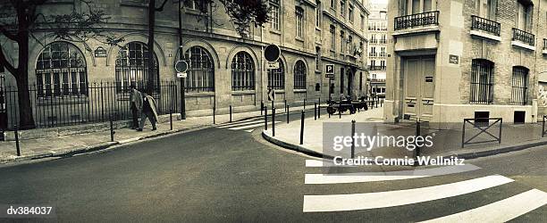 street corner in paris - latin quarter stock pictures, royalty-free photos & images