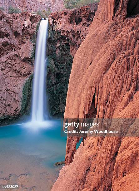 mooney falls, grand canyon national park, usa - mooney falls stock pictures, royalty-free photos & images