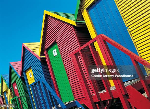 public bathing huts, st james, cape peninsula, south africa, africa - cape peninsula bildbanksfoton och bilder