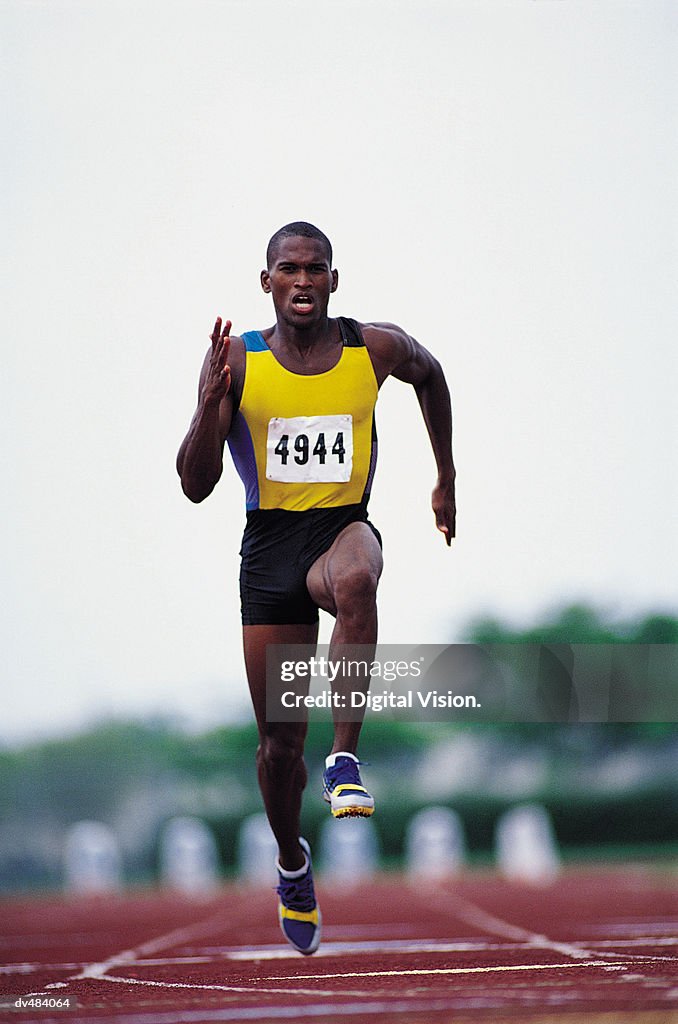 Determined runner on track