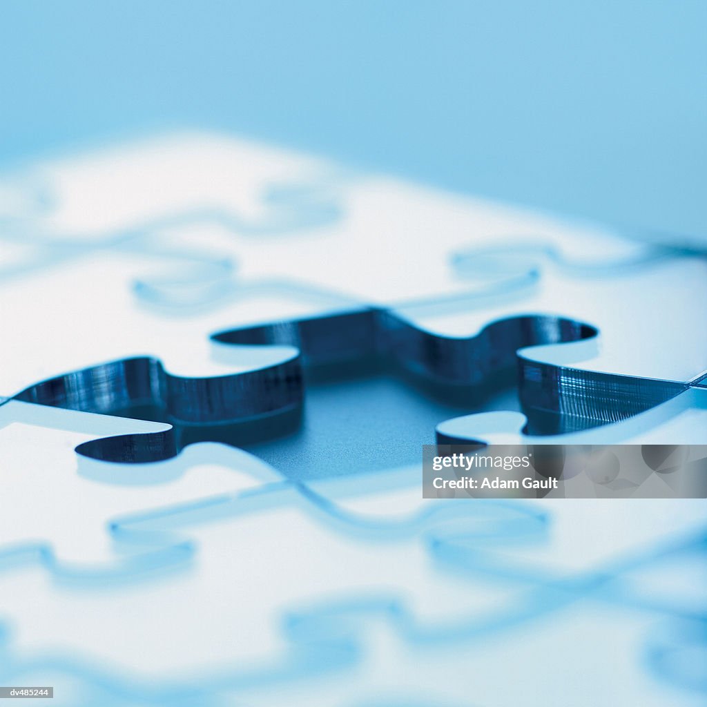 Jigsaw Mostly Incomplete Incomplete Jigsaw Puzzle Closeup High-Res Stock Photo - Getty Images