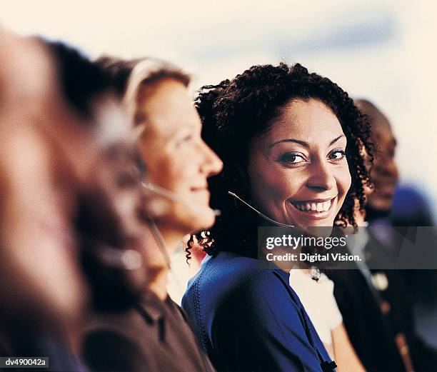 call center - center position stockfoto's en -beelden