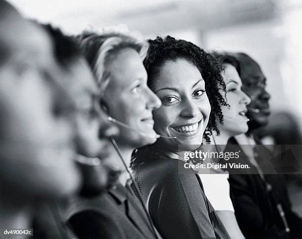 call center - center position stockfoto's en -beelden