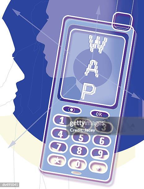 illustrazioni stock, clip art, cartoni animati e icone di tendenza di cellular phone - wap