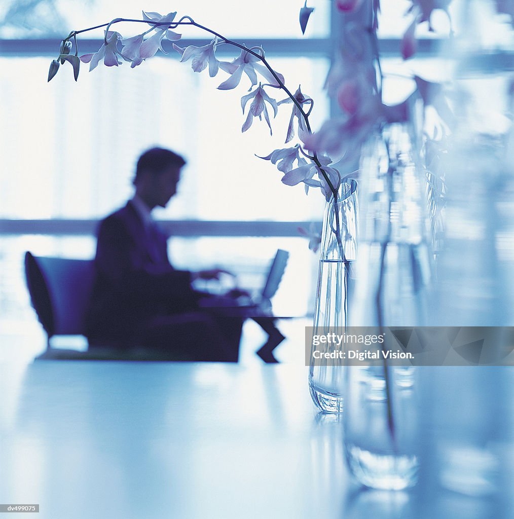 Businessman Using a Laptop