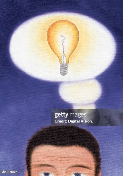 man with an idea - forehead stock illustrations