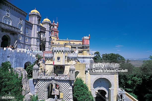 pena palace, sintra, portugal - pena stock pictures, royalty-free photos & images