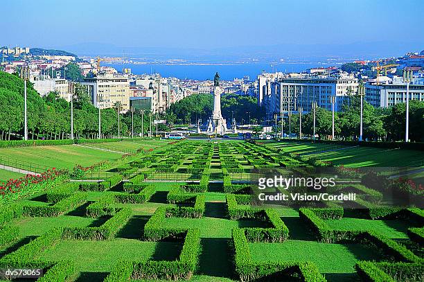 edward vii park, lisbon, portugal, europe - vii stock pictures, royalty-free photos & images
