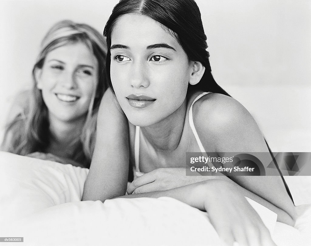 Two Women Lying in Bed