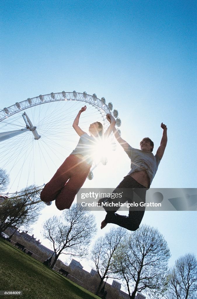 Couple near London Eye, England