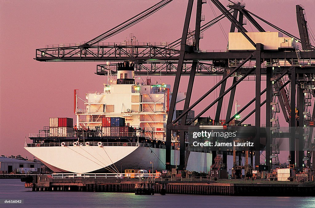 Container Ship And Containerloading Bridges High-Res Stock Photo ...