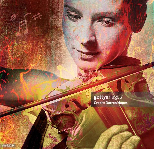close-up of violinist - musical instrument bridge stock illustrations