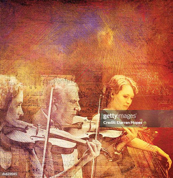 strings in orchestra - musical instrument bridge stock illustrations