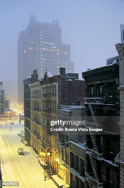 soho in winter, new york, usa - buena vista stock pictures, royalty-free photos & images