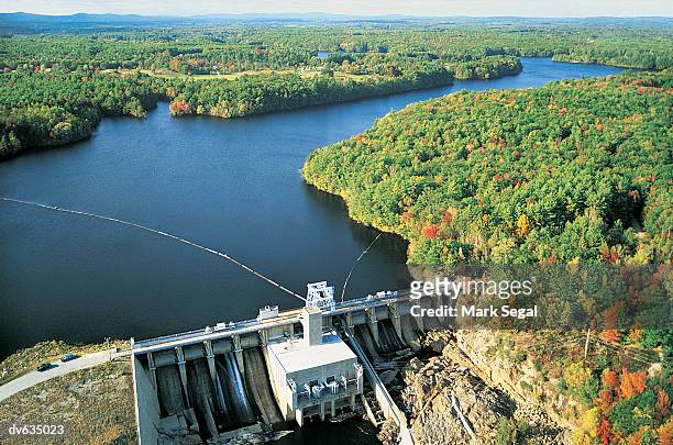 hydroelectric power station, maine, usa - centrale idroelettrica foto e immagini stock