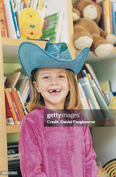 portrait of a girl wearing a cowboy hat - daniel fotografías e imágenes de stock