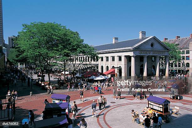 quincy market, boston, massachusetts, usa - boston fern stock-fotos und bilder