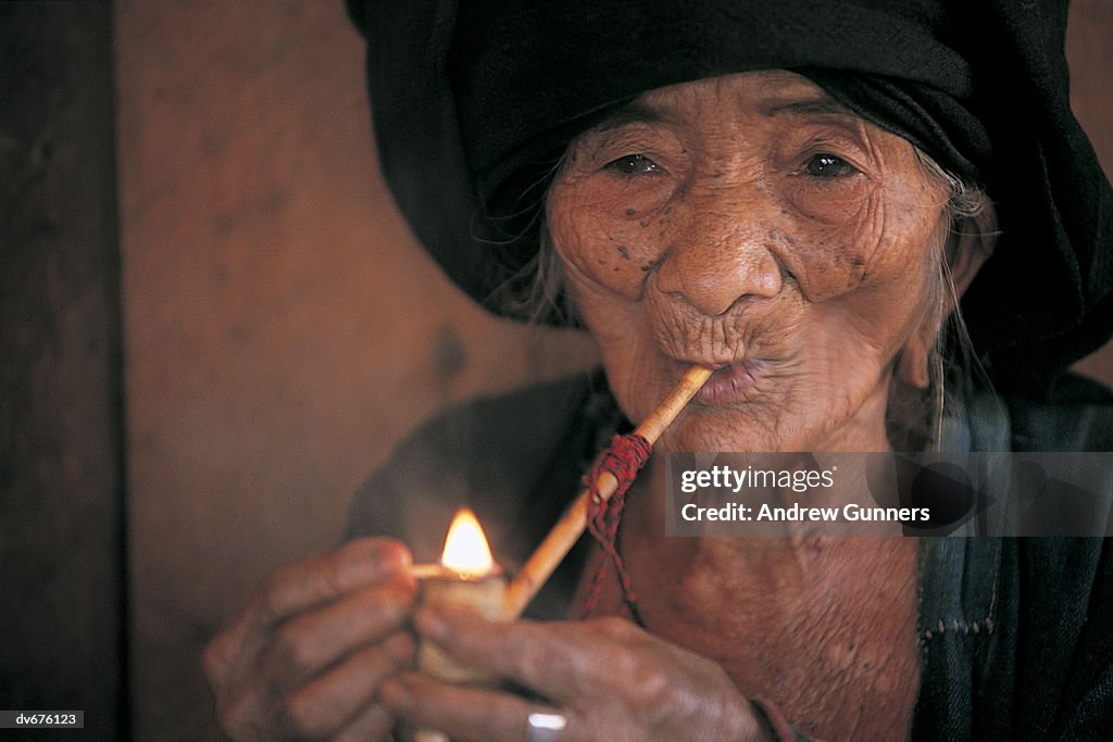 Old woman from Maku tribe, Burma