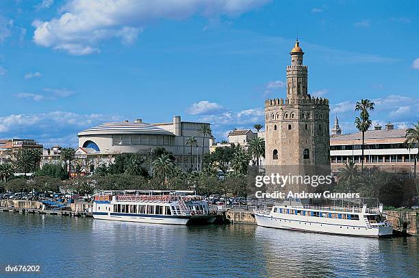 torre del oro, seville, spain - oro imagens e fotografias de stock