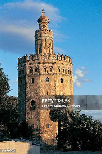 torre del oro, seville, spain - oro imagens e fotografias de stock