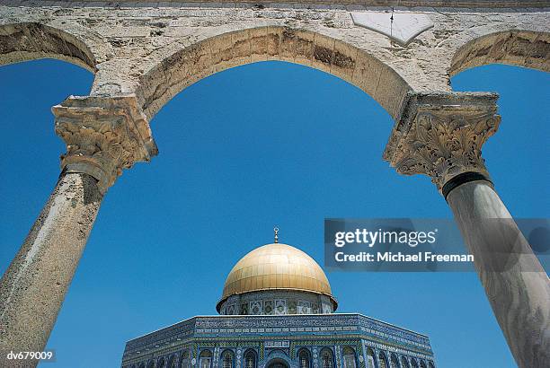 dome of the rock, jerusalem, israel - dome of the rock stock-fotos und bilder