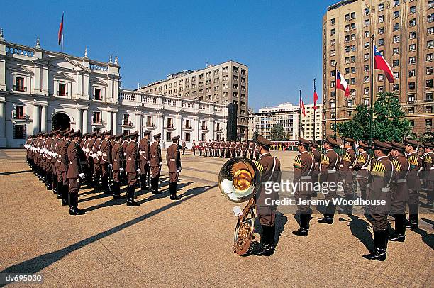 changing of the guard, casa de moneda, santiago, chile - casa stock pictures, royalty-free photos & images