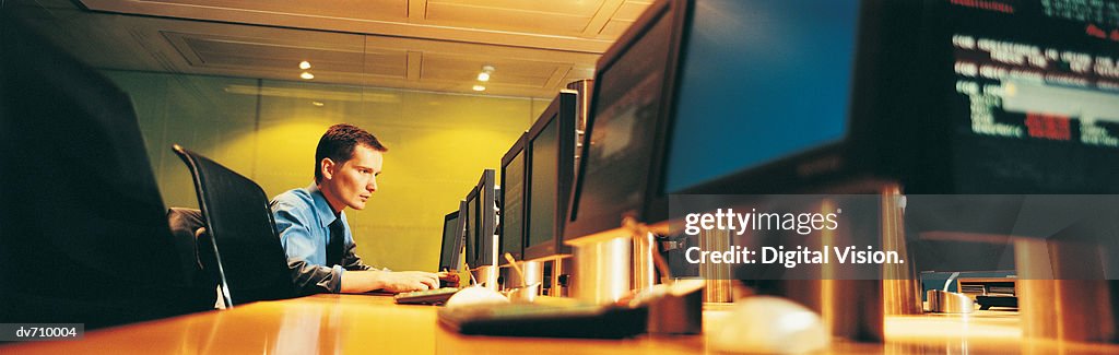 Businessman Using Computer