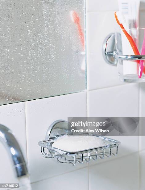 soap dish in a bathroom - saboneteira imagens e fotografias de stock