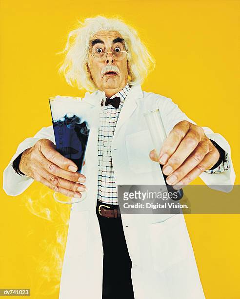 portrait of a mad scientist - mad scientist stock pictures, royalty-free photos & images