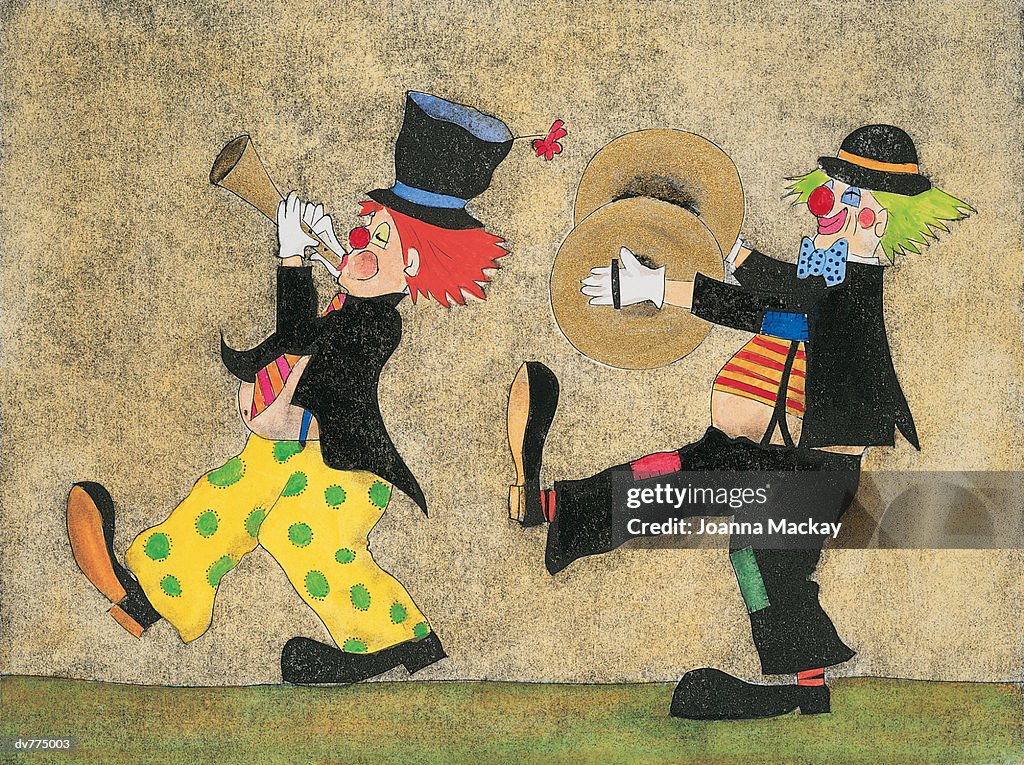 Two Clowns Marching